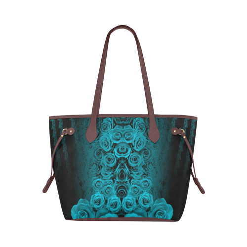 rose 2 turquoise Clover Canvas Tote Bag (Model 1661)