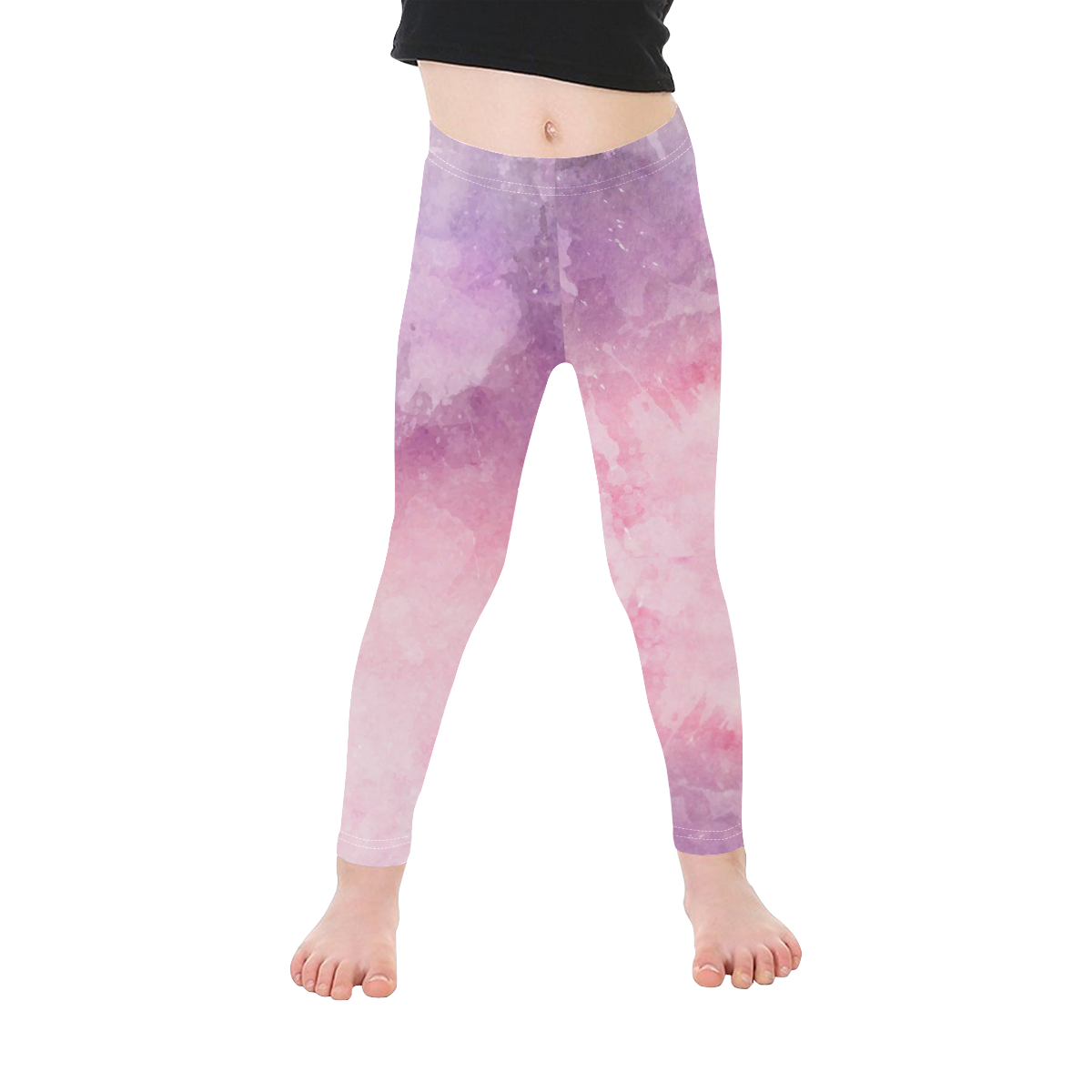 3201 Pink and Purple Kid's Ankle Length Leggings (Model L06)