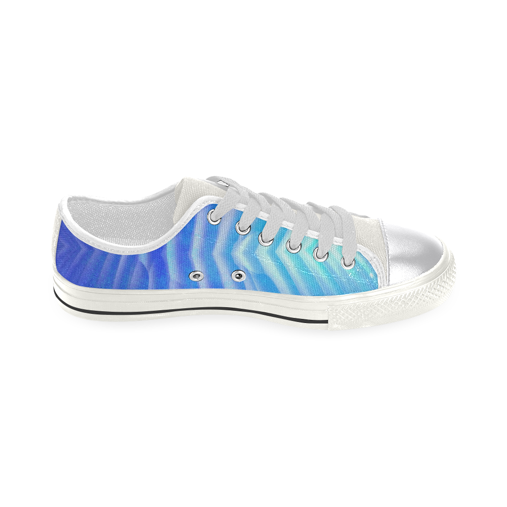 blue corner Canvas Women's Shoes/Large Size (Model 018)