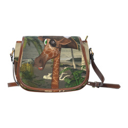 Funny giraffe as a pirate Saddle Bag/Small (Model 1649) Full Customization