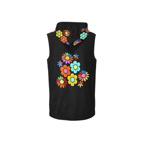 Flower of Love by Popart Lover All Over Print Sleeveless Zip Up Hoodie for Women (Model H16)