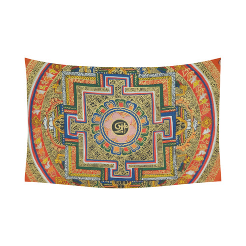 mandala asian tibet art pattern Cotton Linen Wall Tapestry 90"x 60"