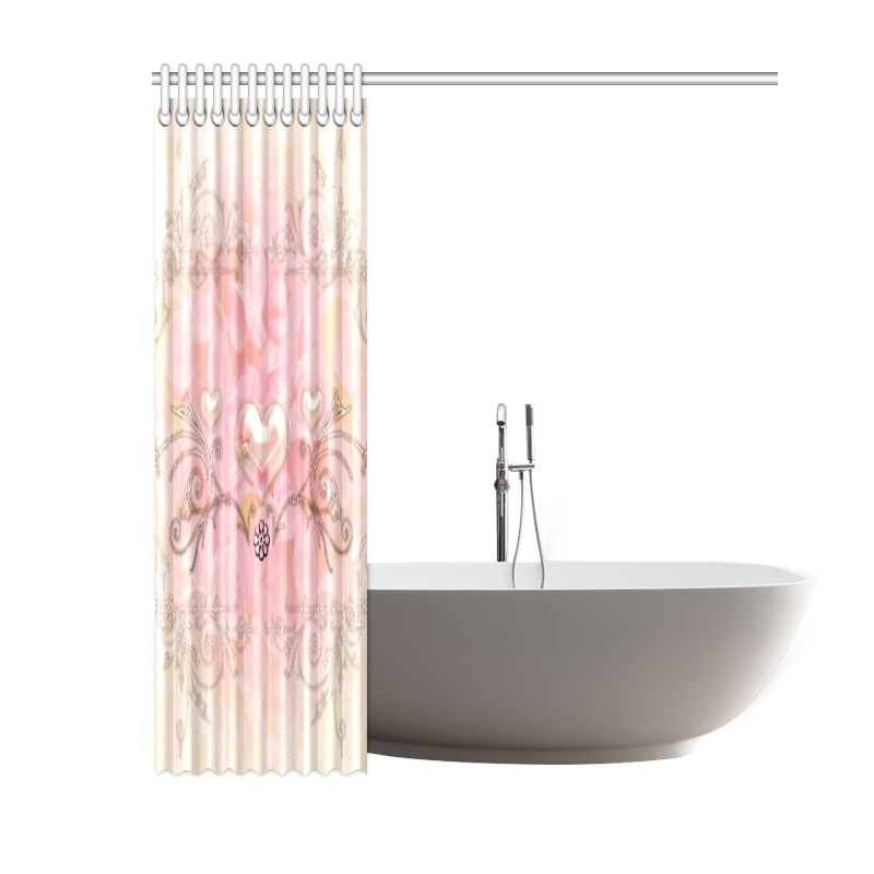 Hearts, soft colors Shower Curtain 60"x72"
