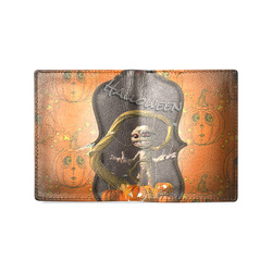 Halloween, funny mummy Men's Leather Wallet (Model 1612)