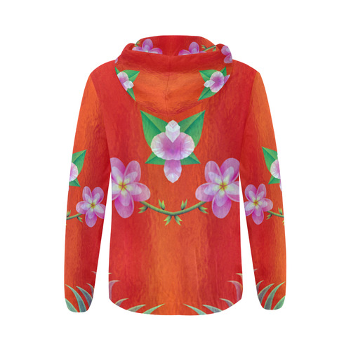 Annabellerockz-floral dream-hoodie All Over Print Full Zip Hoodie for Women (Model H14)