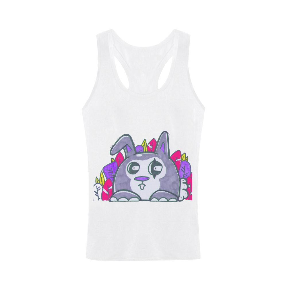 Pink white bun Men's I-shaped Tank Top (Model T32)