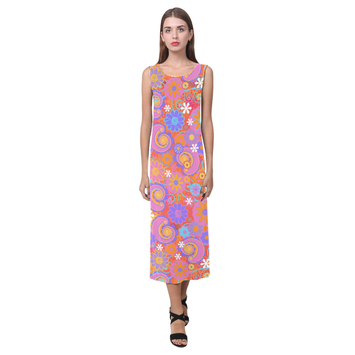 Diamond in the Bluff Purple Phaedra Sleeveless Open Fork Long Dress