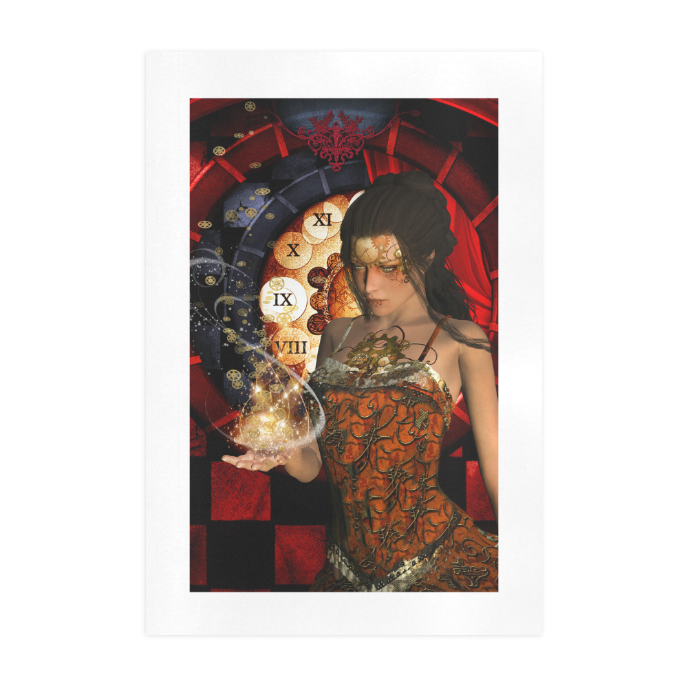 Beautiful steampunk lady Art Print 19‘’x28‘’