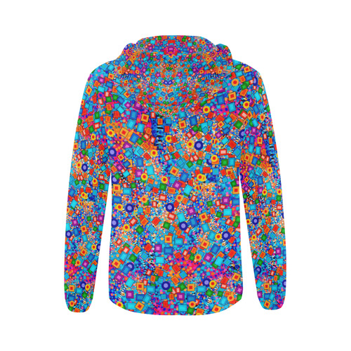 Colorful Carnival Colors Print All Over Print Full Zip Hoodie for Women (Model H14)