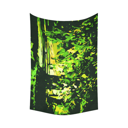 Forest Park Trees Abstract Landscape Cotton Linen Wall Tapestry 90"x 60"
