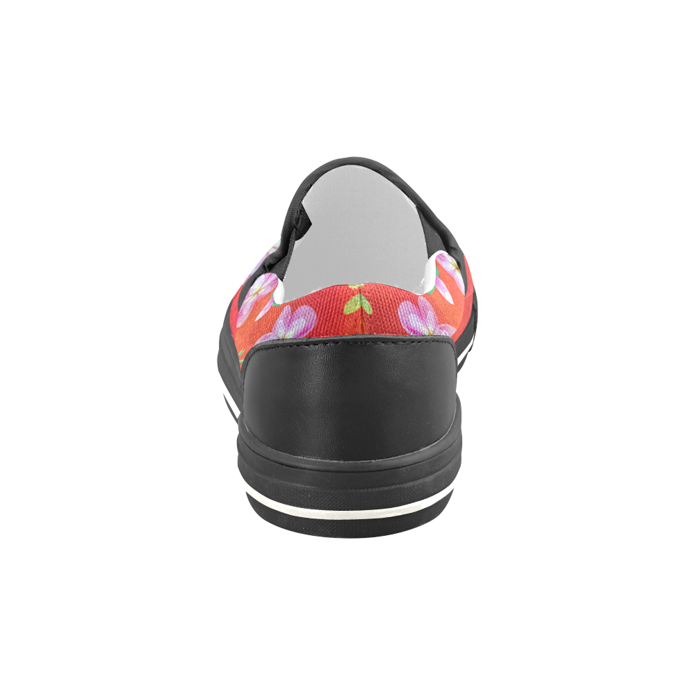 Annabellerockz-floral dream-shoes Women's Slip-on Canvas Shoes/Large Size (Model 019)
