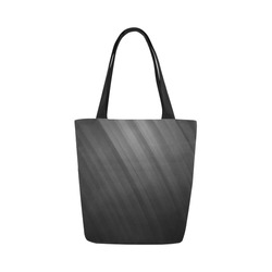 Black Dark Gray Diagonal Stripes Canvas Tote Bag (Model 1657)