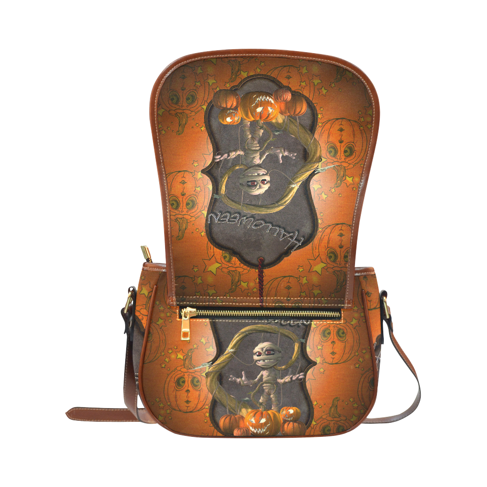 Halloween, funny mummy Saddle Bag/Small (Model 1649) Full Customization