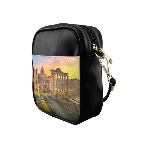 Rome Travel Ruins of Forum St Peters Dome Sunset Sling Bag (Model 1627)