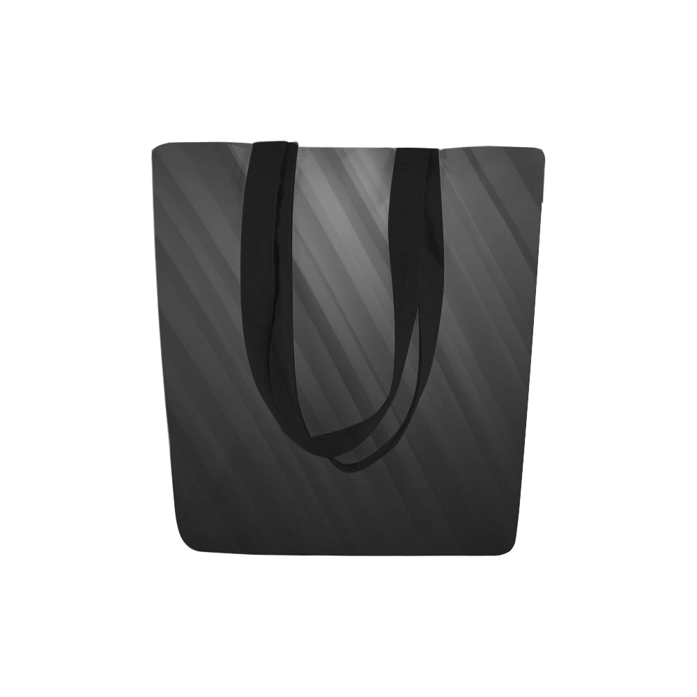 Black Dark Gray Diagonal Stripes Canvas Tote Bag (Model 1657)