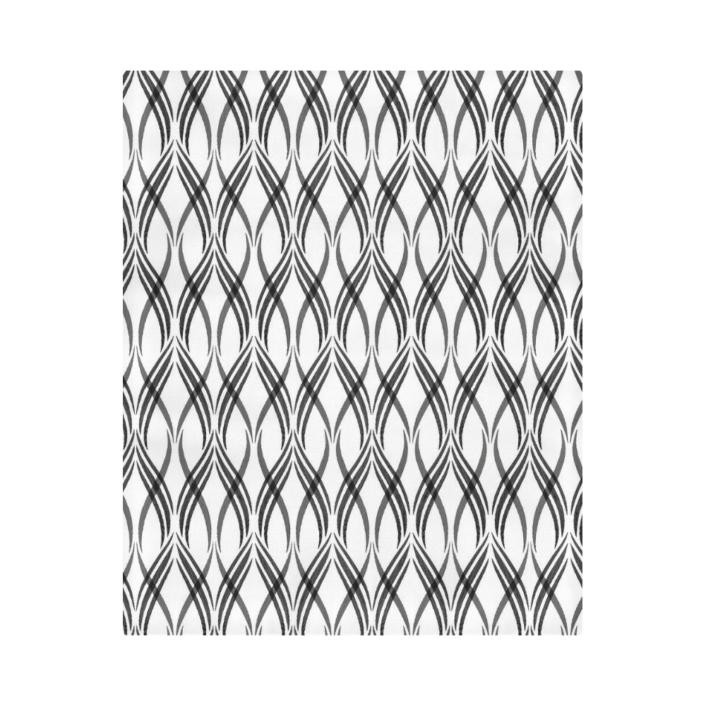 White & Dark Grey Ribbons Duvet Cover 86"x70" ( All-over-print)
