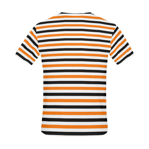 Orange Stripe All Over Print T-Shirt for Men (USA Size) (Model T40)
