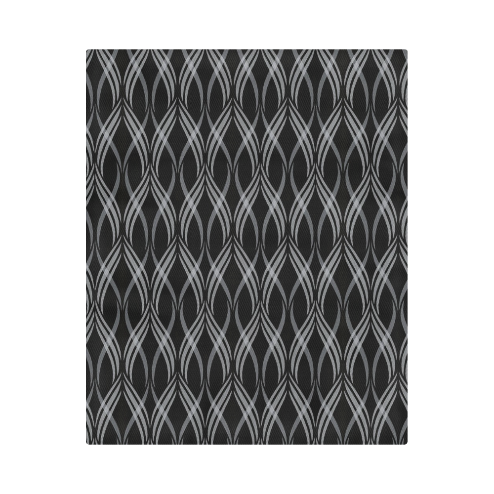 Black & White Ribbons Duvet Cover 86"x70" ( All-over-print)
