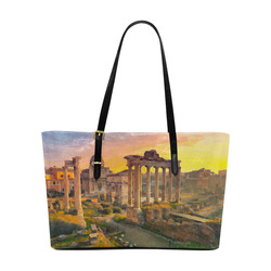 Rome Travel Ruins of Forum St Peters Dome Sunset Euramerican Tote Bag/Large (Model 1656)