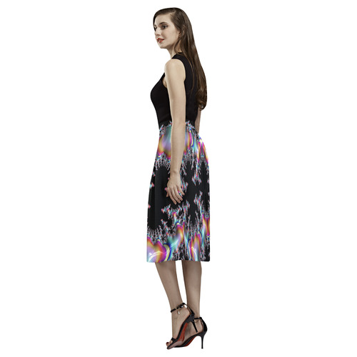 Rainbow Coral Reef Fractal Abstract Aoede Crepe Skirt (Model D16)