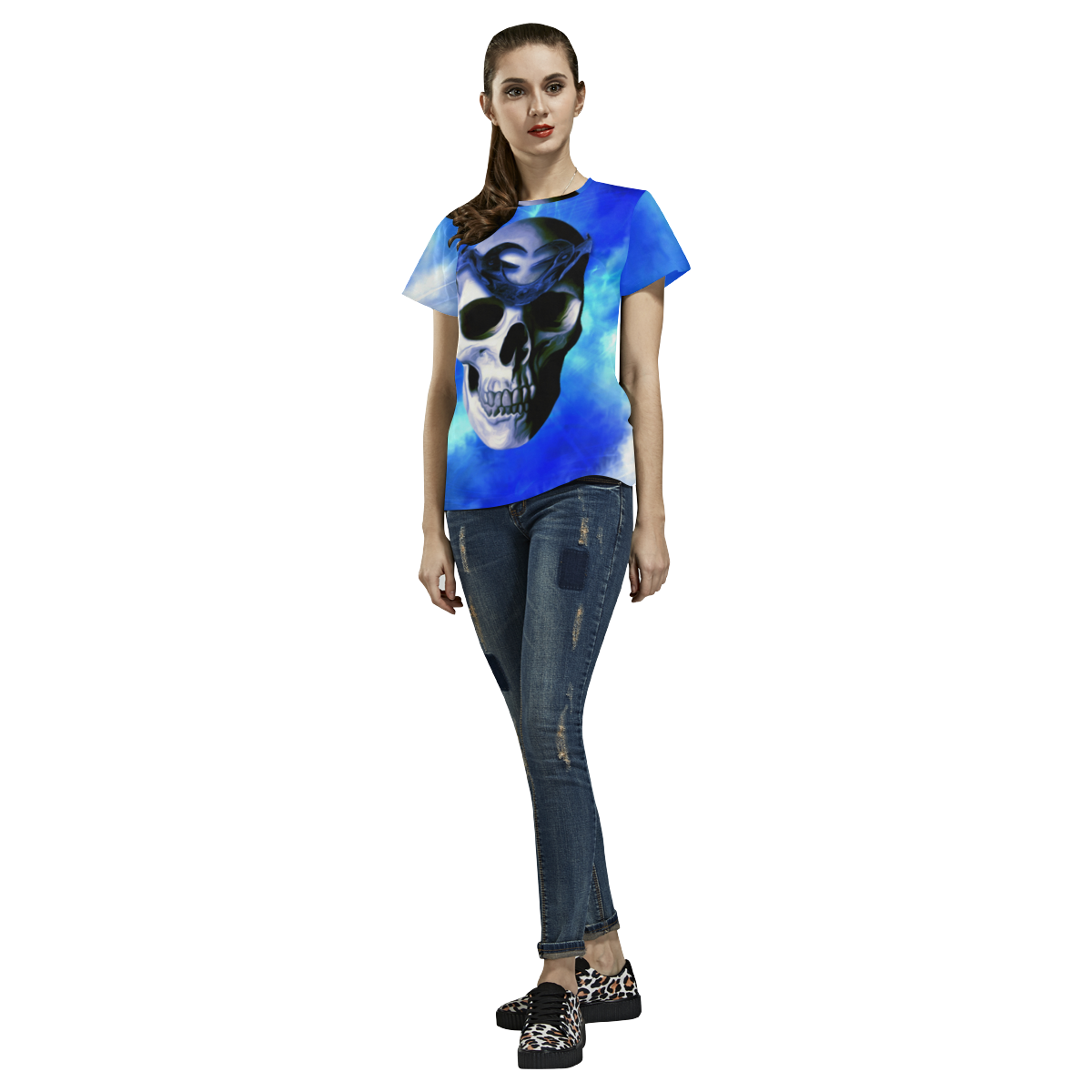 Ice King skull All Over Print T-Shirt for Women (USA Size) (Model T40)