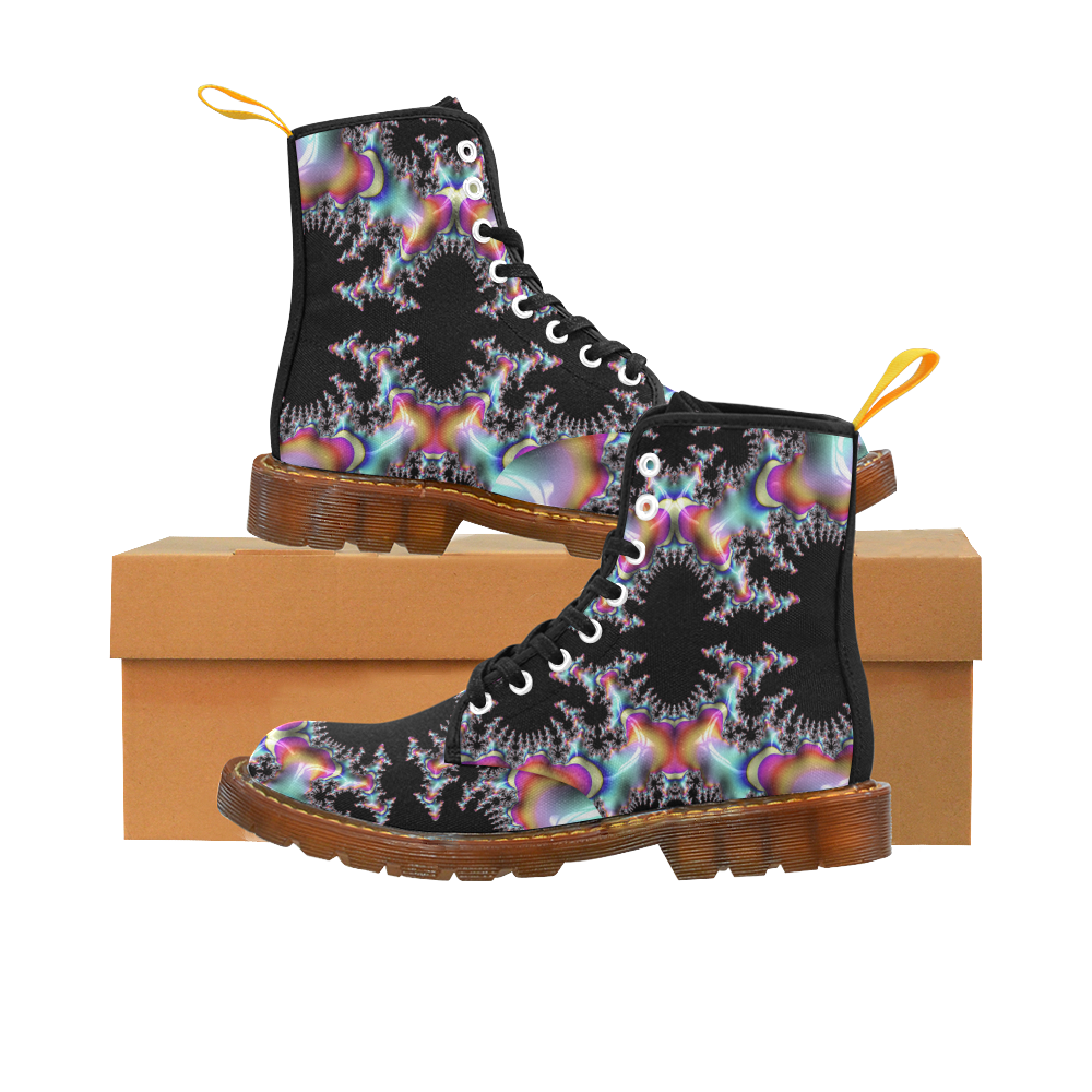 Rainbow Coral Reef Fractal Abstract Martin Boots For Men Model 1203H