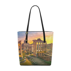 Rome Travel Ruins of Forum St Peters Dome Sunset Euramerican Tote Bag/Small (Model 1655)