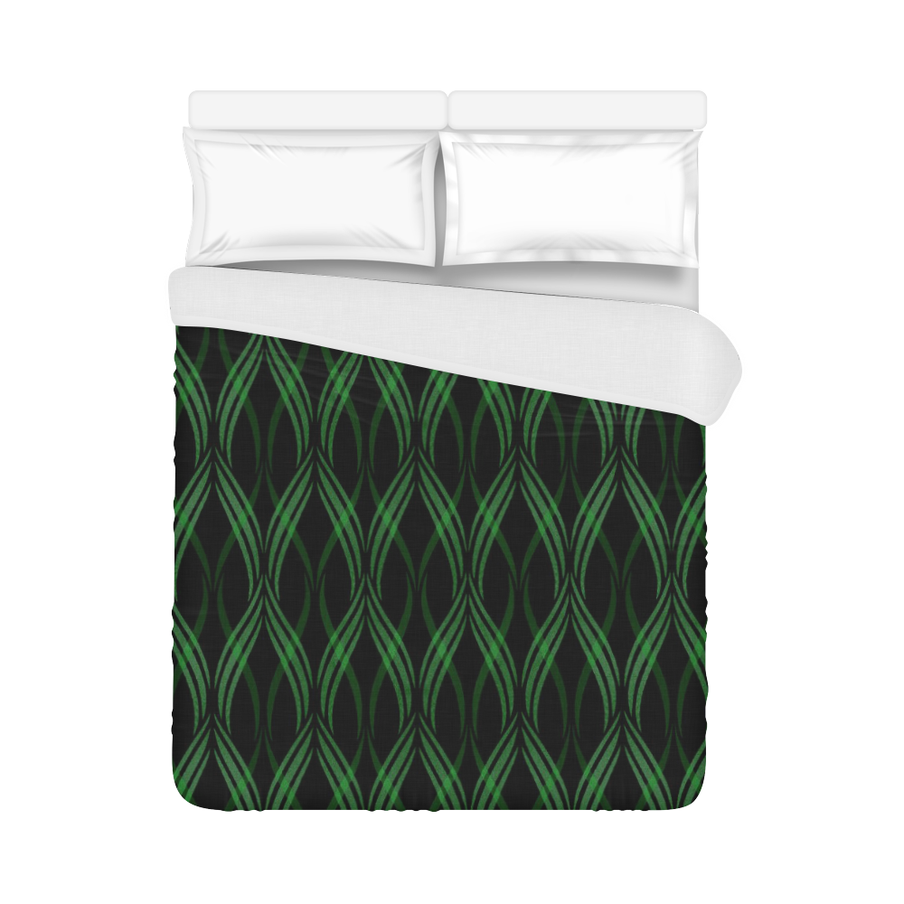 Emerald Green Ribbons Duvet Cover 86"x70" ( All-over-print)