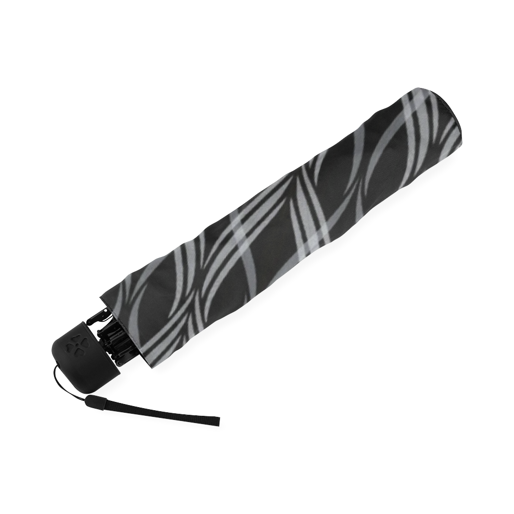 Black & White Ribbons Foldable Umbrella (Model U01)