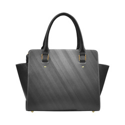 Black Dark Gray Diagonal Stripes Classic Shoulder Handbag (Model 1653)