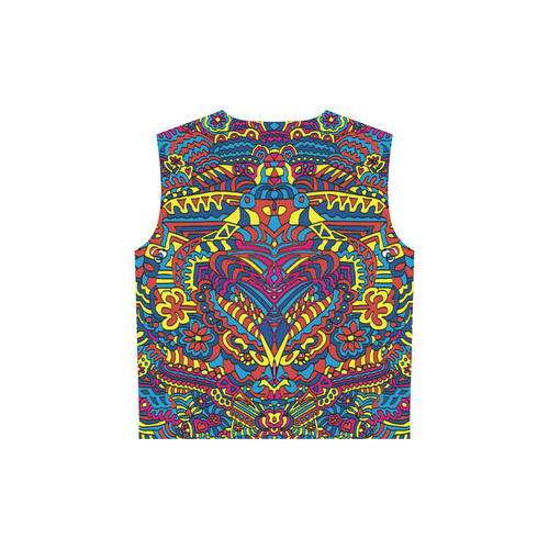 Groovy ZenDoodle Colorful Art All Over Print Sleeveless Hoodie for Women (Model H15)