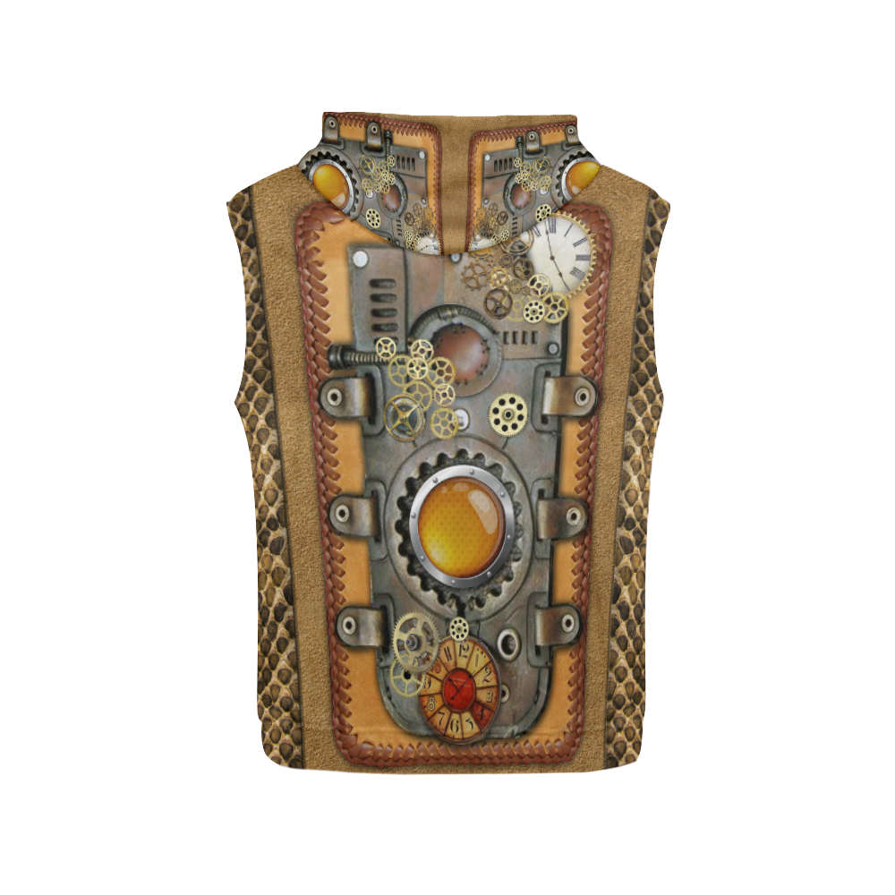 steampunk art All Over Print Sleeveless Hoodie for Women (Model H15)