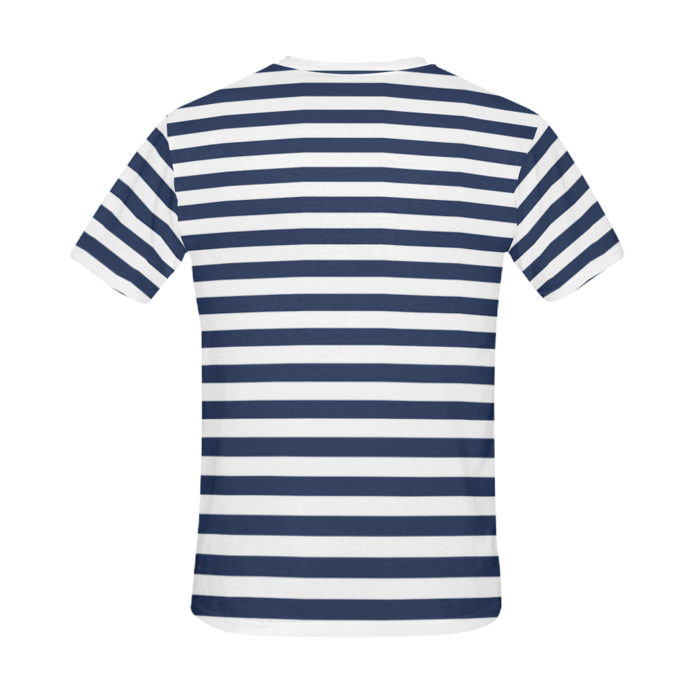 Navy Stripe All Over Print T-Shirt for Men (USA Size) (Model T40)