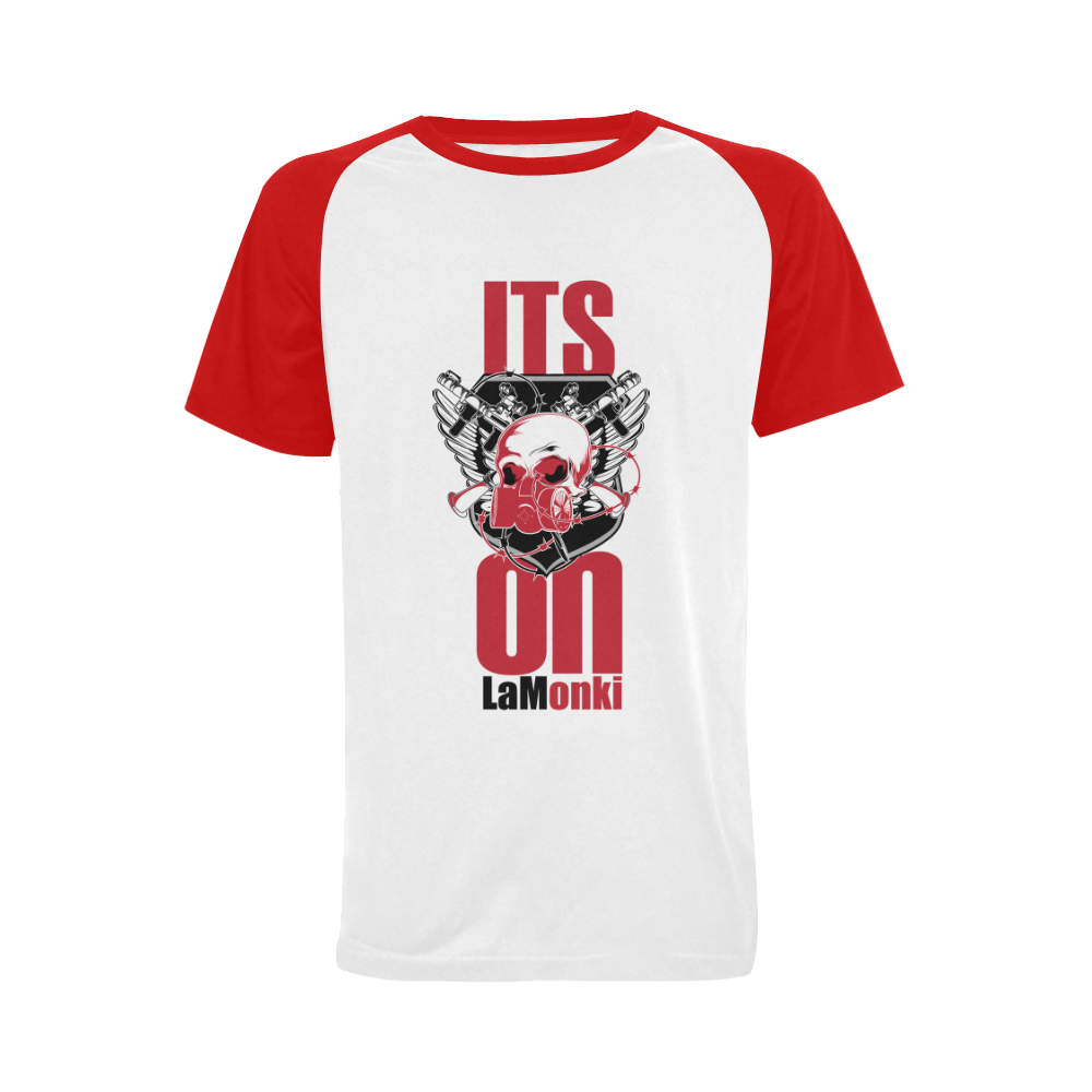 LaMonki "Its On" red Men's Raglan T-shirt (USA Size) (Model T11)