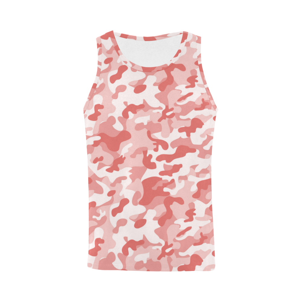 Red Pastel Camo All Over Print Tank Top for Men (Model T43)