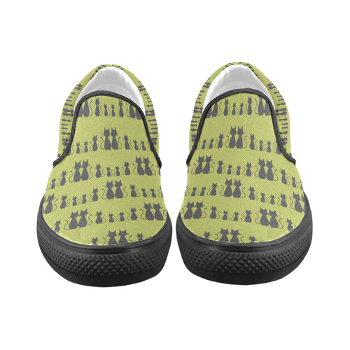 Cat Pattern Slip-on Canvas Shoes for Kid (Model 019)