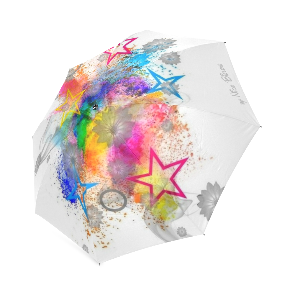 Color blobs by Nico Bielow Foldable Umbrella (Model U01)
