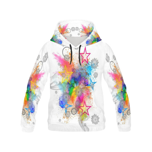 Color blobs by Nico Bielow All Over Print Hoodie for Women (USA Size) (Model H13)