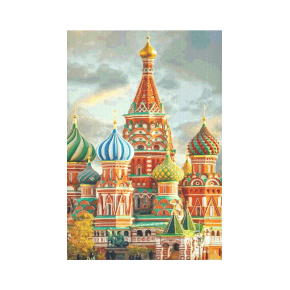 Kremlin Moscow Russia St Basel Cathedral Cotton Linen Wall Tapestry 60"x 90"