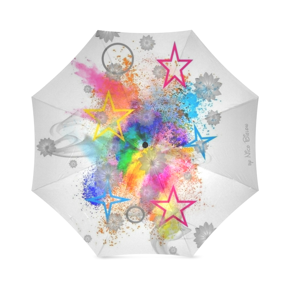 Color blobs by Nico Bielow Foldable Umbrella (Model U01)