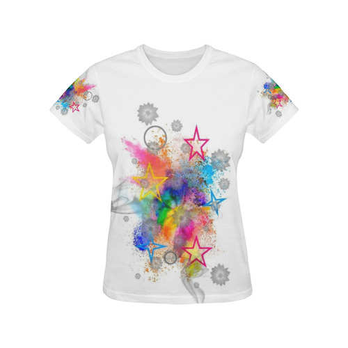 Color blobs by Nico Bielow All Over Print T-Shirt for Women (USA Size) (Model T40)
