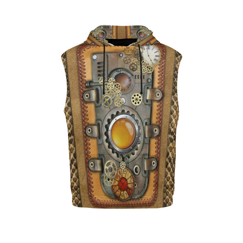 steampunk art All Over Print Sleeveless Hoodie for Women (Model H15)