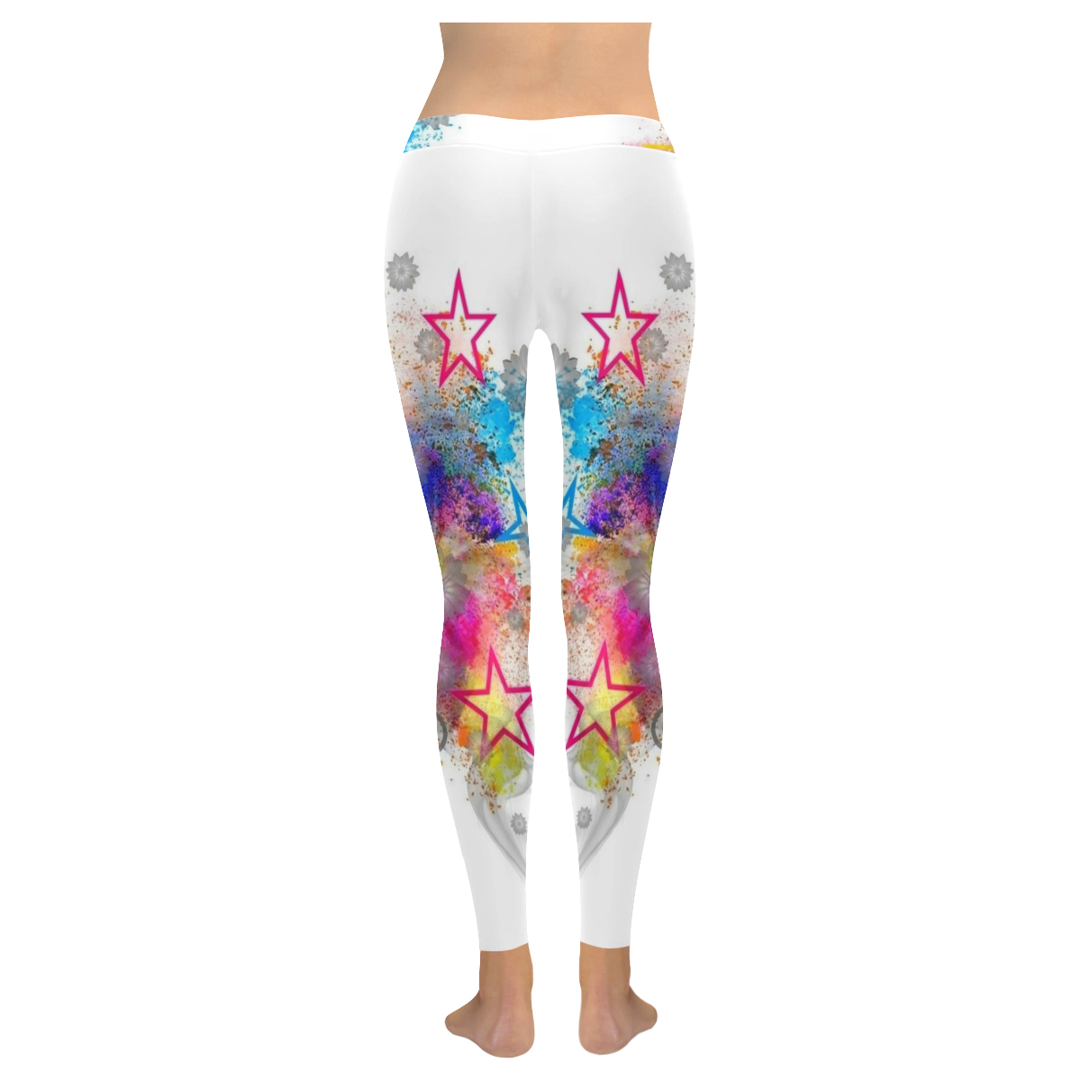 Color blobs by Nico Bielow Women's Low Rise Leggings (Invisible Stitch) (Model L05)