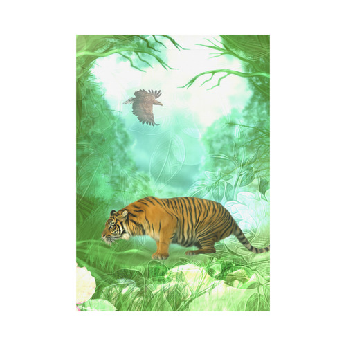 Awesome tiger, fantasy world Garden Flag 28''x40'' （Without Flagpole）