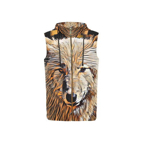 ArtAnimal Wolf by JamColors All Over Print Sleeveless Zip Up Hoodie for Women (Model H16)
