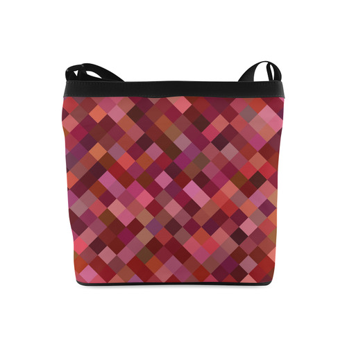 Autumn Colored Squares Red Crossbody Bags (Model 1613)