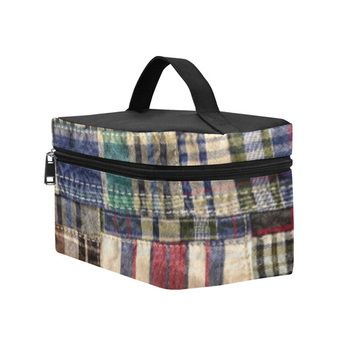 patchwork plaid / tartan Cosmetic Bag/Large (Model 1658)