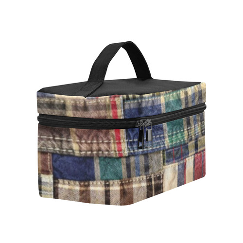 patchwork plaid / tartan Cosmetic Bag/Large (Model 1658)