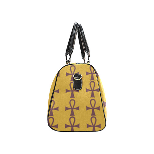 Mustard / Brown Ankh New Waterproof Travel Bag/Small (Model 1639)