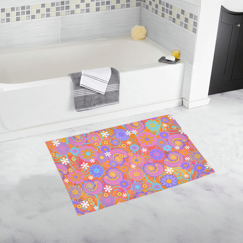 Fun Flowers Print Bath Rug 20''x 32''